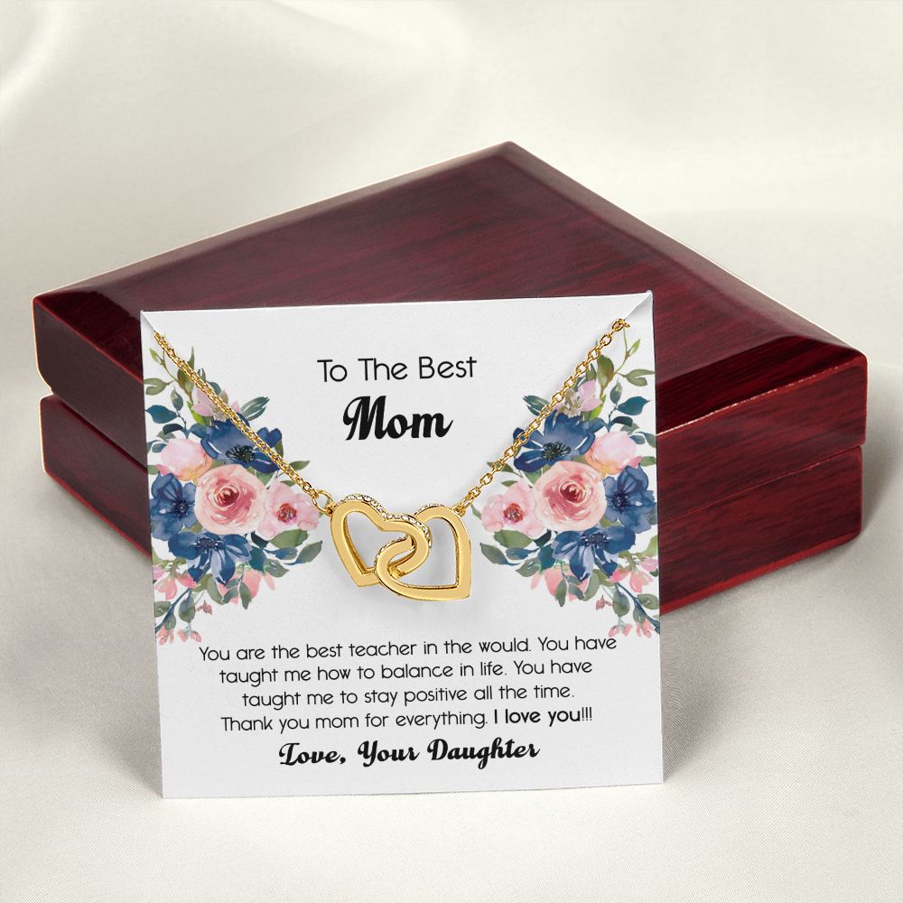 To My Mom Necklace, Gift For Mom, Mother's Day Gift from Daughter, Mom Jewelry Gift for Mothers Day, Birthday Gift for Mother, Moms Gift from Daughter Son, Necklace for Mom Mother 7 Interlocking Hearts Necklace