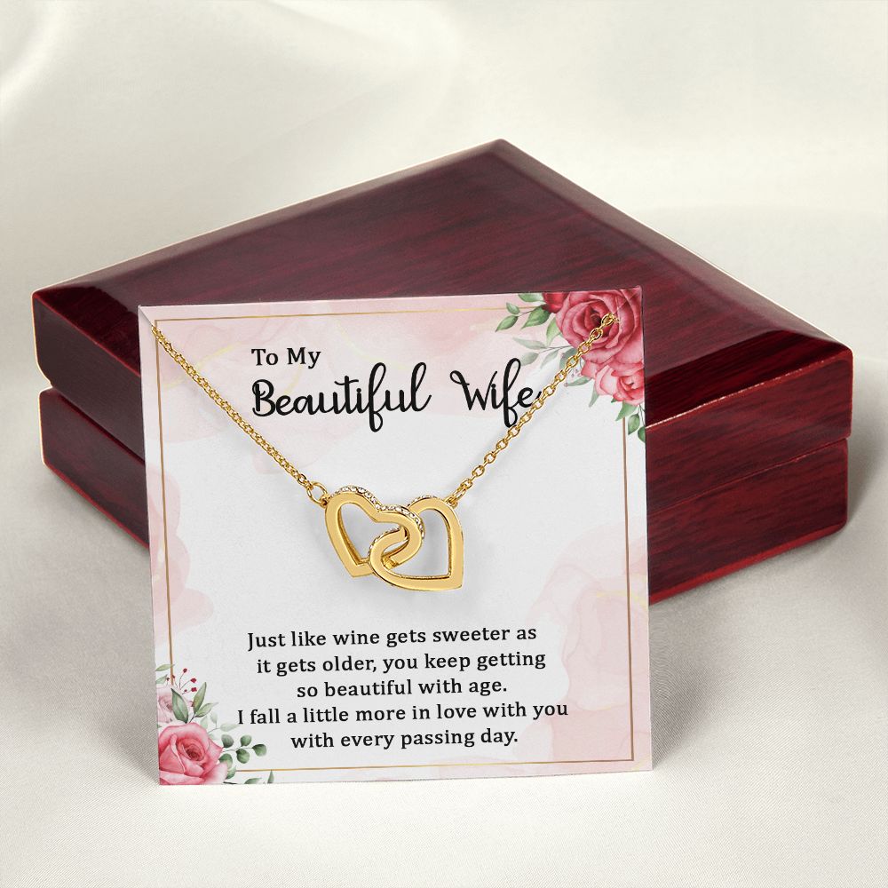 To My Beautiful Wife Necklace, Wedding Anniversary Jewelry For Women, Necklace For Wife from Husband, Gifts For Wife Birthday Gifts Necklace, Jewelry With Message Card In A Gift Box