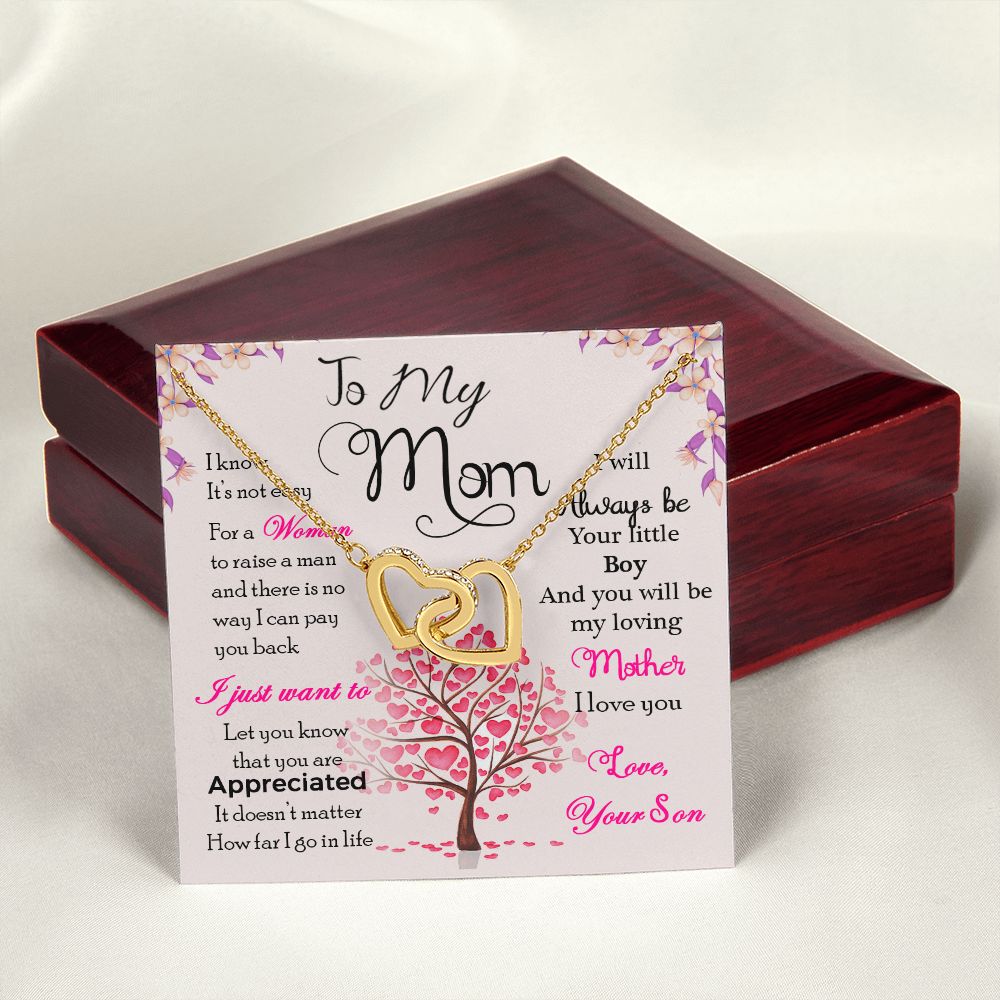To My Mom Necklace Pendant Gift From Son I Know It's Not Easy For A Woman Necklace For To Mom Happy Mothers Day Mother In Law Gift On Birthday Anniversary Gift 30821 Interlocking Hearts Necklace