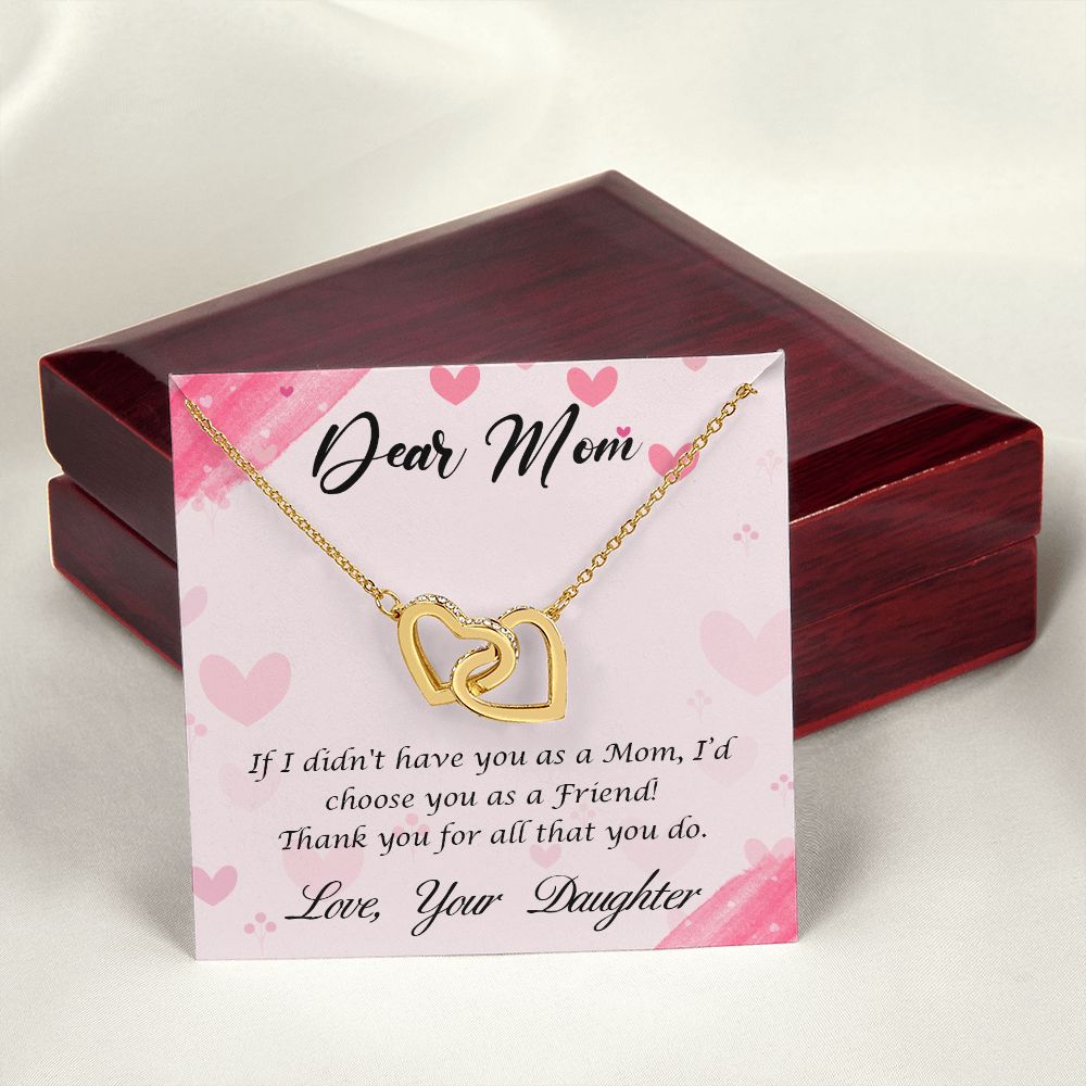 To My Mom Necklace, Gift For Mom, Mother's Day Gift from Daughter, Mom Jewelry Gift for Mothers Day, Birthday Gift for Mother, Moms Gift from Daughter Son, Necklace for Mom Mother 10 Interlocking Hearts Necklace