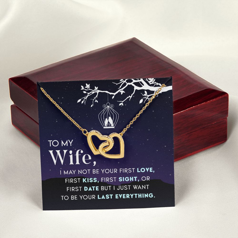 To My Wife Necklace from Husband, Personalized Necklace for Women, Luxury Necklace for Wife from Man Men, Wedding Anniversary Present For Wife, Beautiful Wife Jewelry Christmas Birthday Gift For Wife15 Interlocking Hearts Necklace