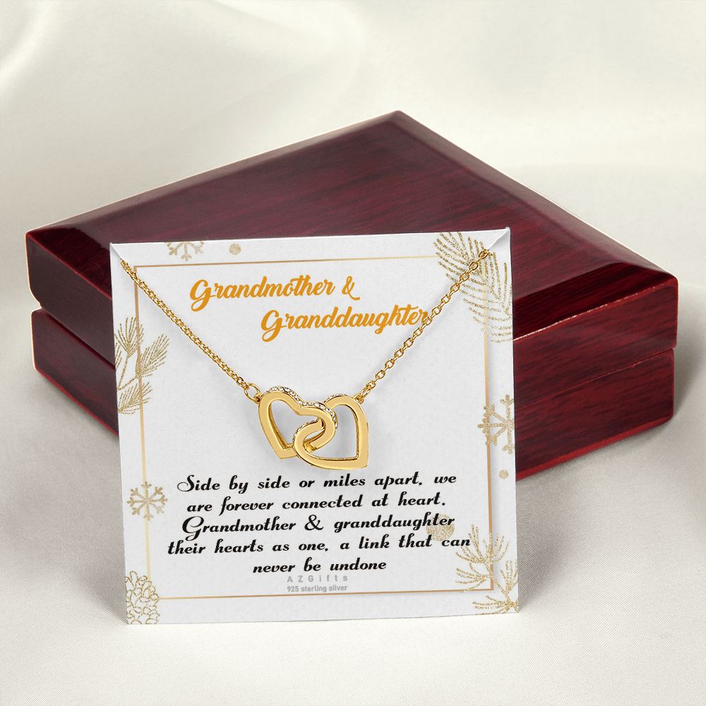 To My Grandma Necklace, Gift for Grandmother Necklace, Mothers Day Gift For Grandma Nana, Grandma Jewelry From Grandchildren GrandKids , Jewelry Box Gift For Grandma Grandmother14 Interlocking Hearts Necklace