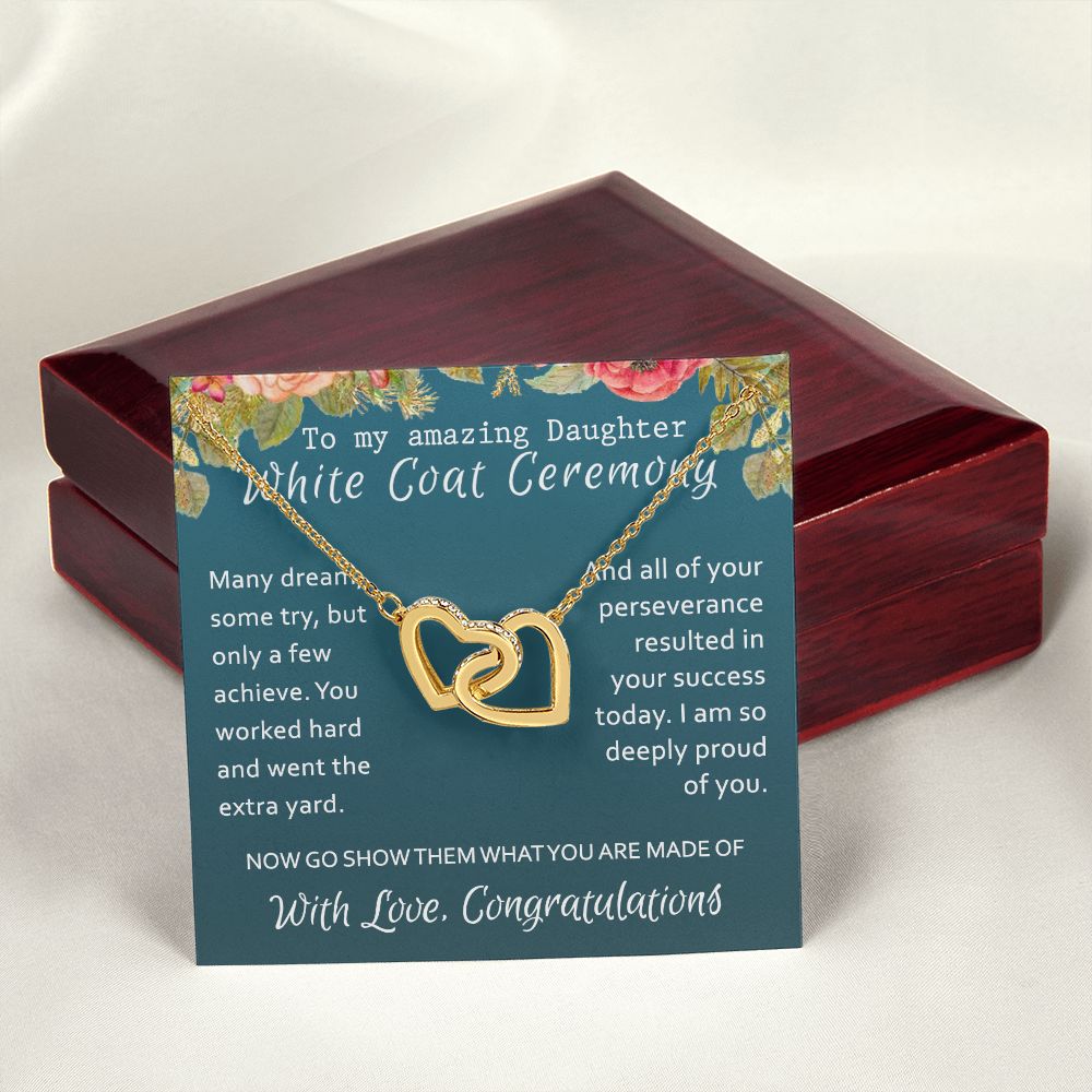 White Coat Ceremony Gift Necklace Medical School Graduation Student Ceremony New Doctor Graduation Gift For Doctor Residency Gifts Necklace For Girl, Pendant For for Her Daughter Sister Interlocking Hearts Necklace