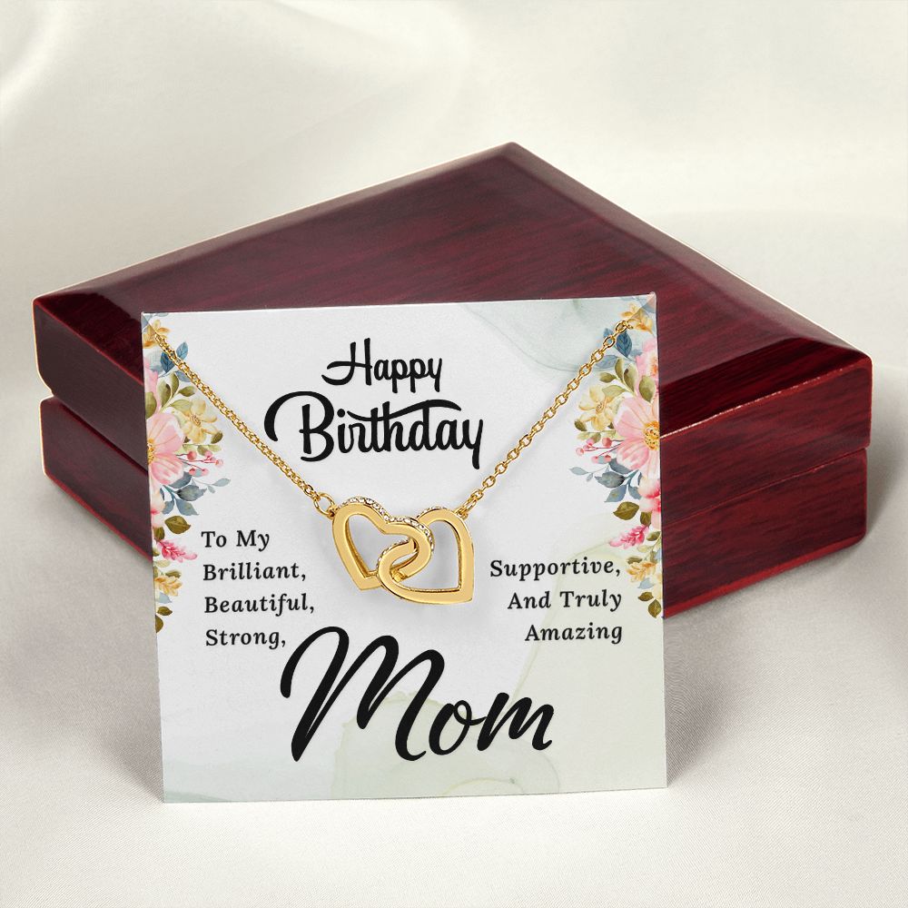 Mom Necklace Gifts for Mom from Daughter to Mom Gifts for Mothers Day from Daughter, To My Mom Necklace from Daughter to Mom Birthday Gifts Necklace with Message Card and Gift Box2229 Interlocking Hearts Necklace