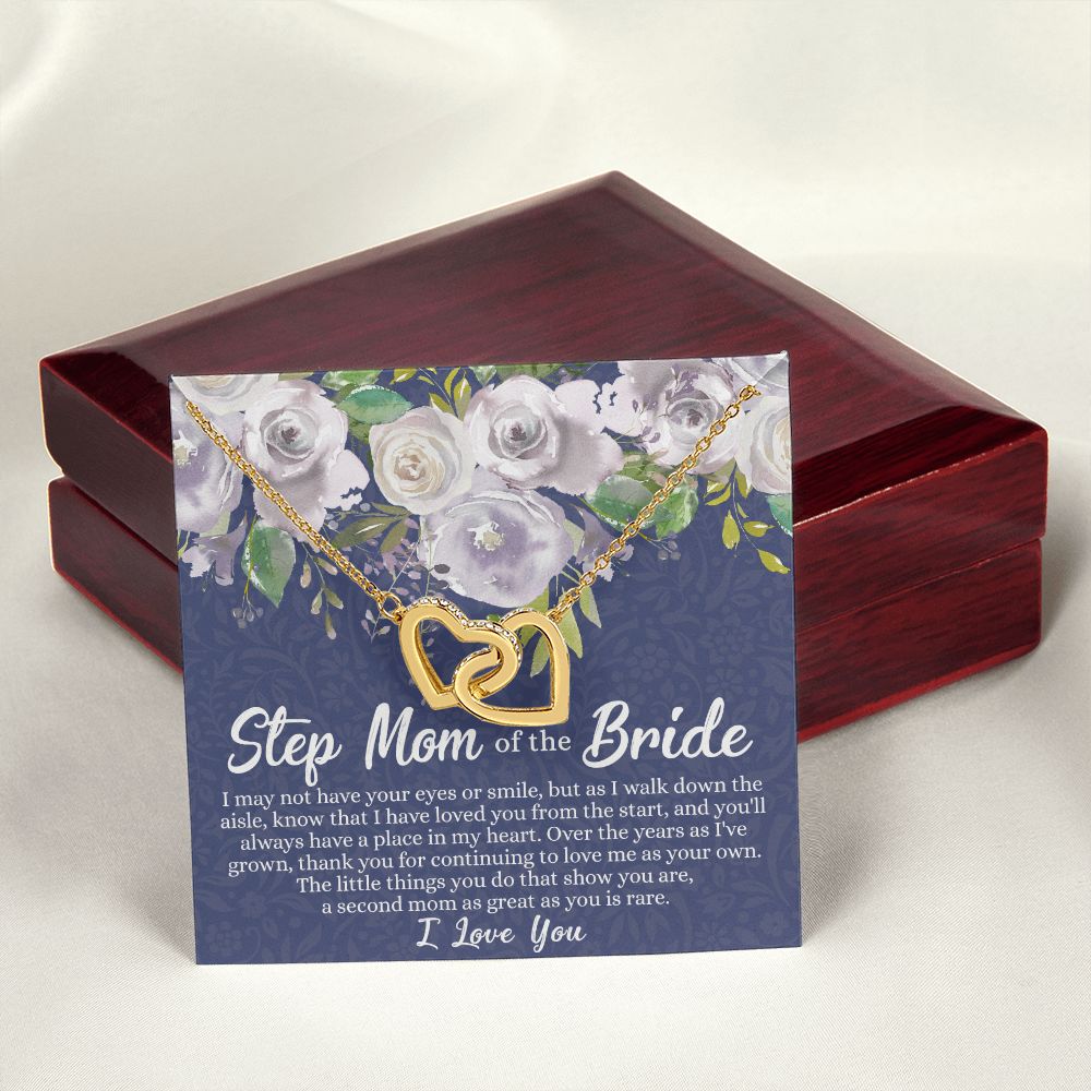 To My Stepmother of the Bride Necklace, Stepmother of the Bride Gifts Idea, Necklace for Stepmom of the Bride Gifts, Wedding Gifts for Stepmom, Gifts for Step Mother of the Bride Interlocking Hearts Necklace