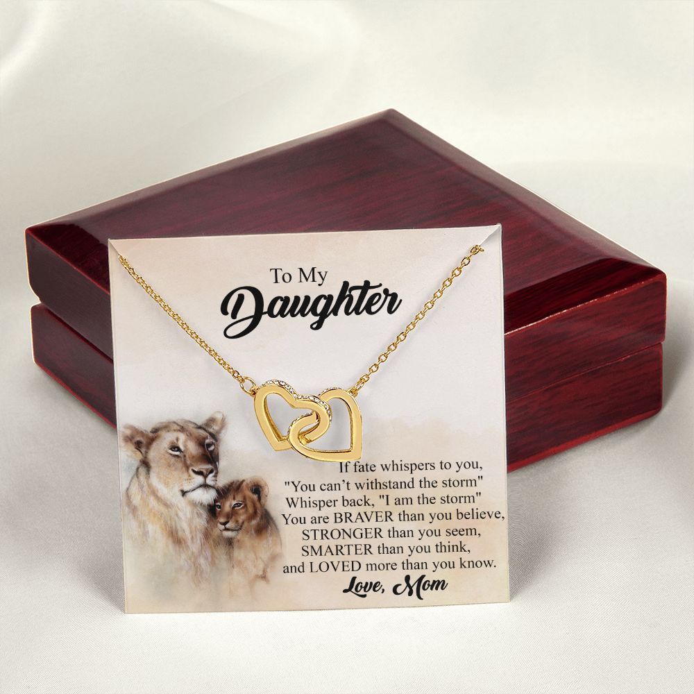 Mother Daughter Gift Ideas, To My Daughter Gift Necklace from Mom, Jewelry Pendant Present for Daughter, Birthday Christmas Gift Graduation Gifts for Daughters, Mother and Daughter Necklace 24 Interlocking Hearts Necklace