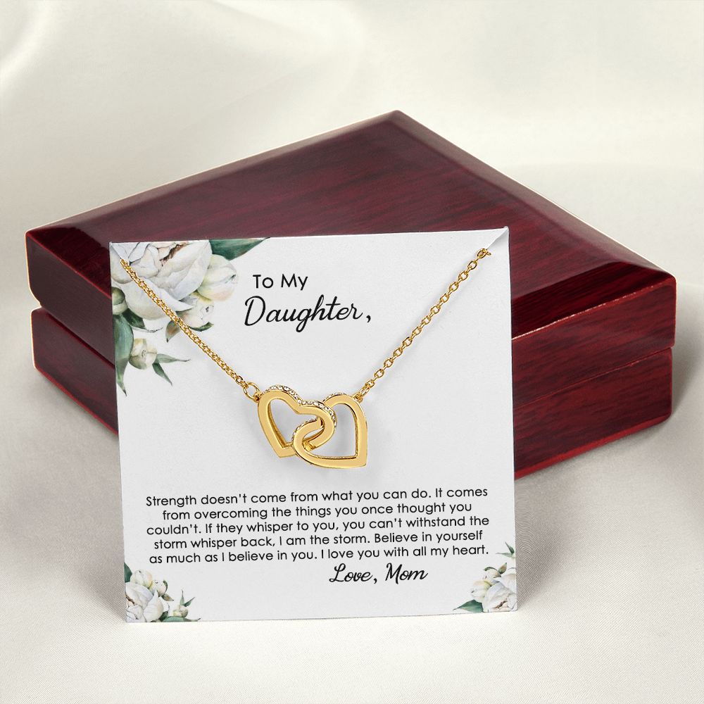 Mother Daughter Gift Ideas, To My Daughter Gift Necklace from Mom, Jewelry Pendant Present for Daughter, Birthday Christmas Gift Graduation Gifts for Daughters, Mother and Daughter Necklace 2140 Interlocking Hearts Necklace