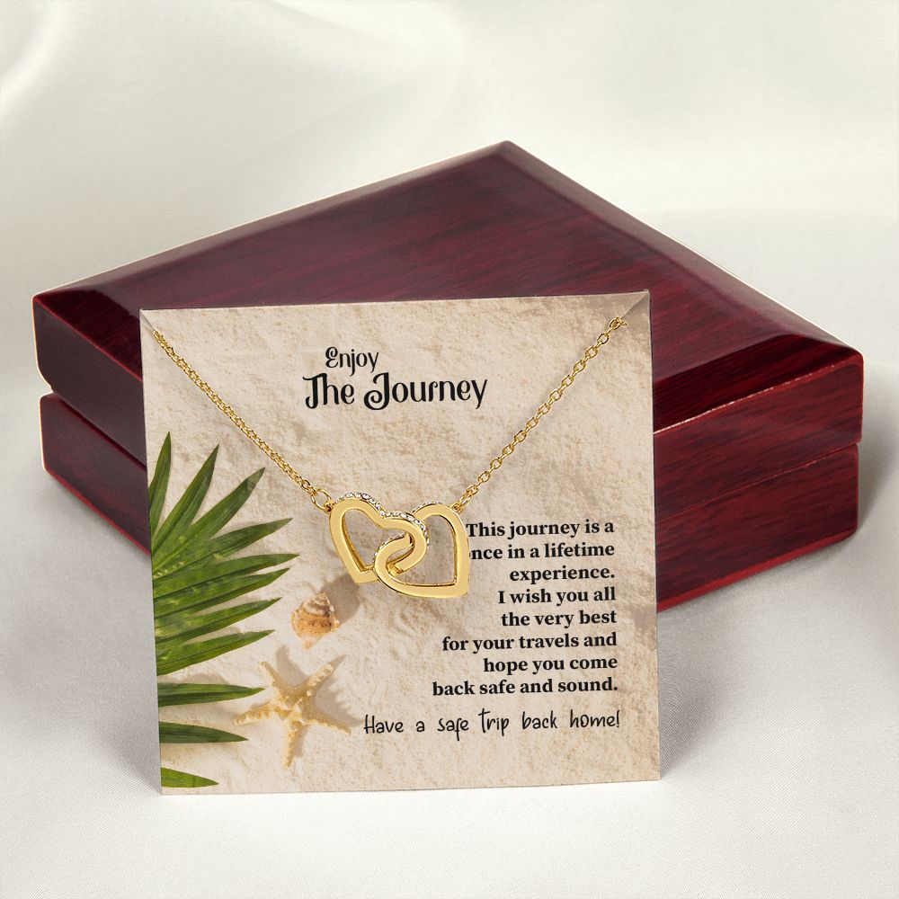 To My Mom Mother Necklace Pendant Gift Enjoy Your Journey By Sanad With Message Card Gift For Mom Interlocking Hearts Necklace