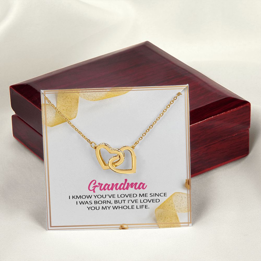 To My Grandma Necklace, Gift for Grandmother Necklace, Mothers Day Gift For Grandma Nana, Grandma Jewelry From Grandchildren GrandKids , Jewelry Box Gift For Grandma Grandmother12 Interlocking Hearts Necklace