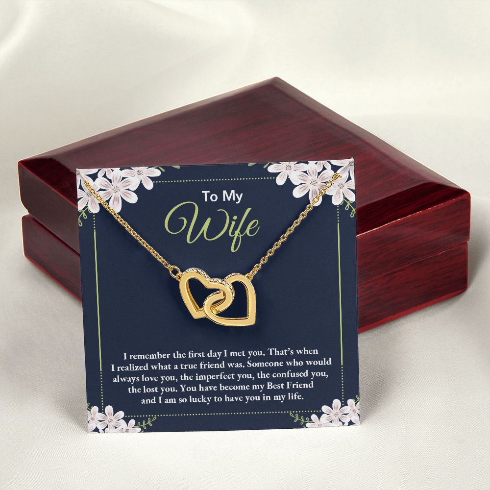 To My Wife Necklace Gift Alluring Beauty Necklace Birthday Gifts for Daughter 175146937086 Interlocking Hearts Necklace