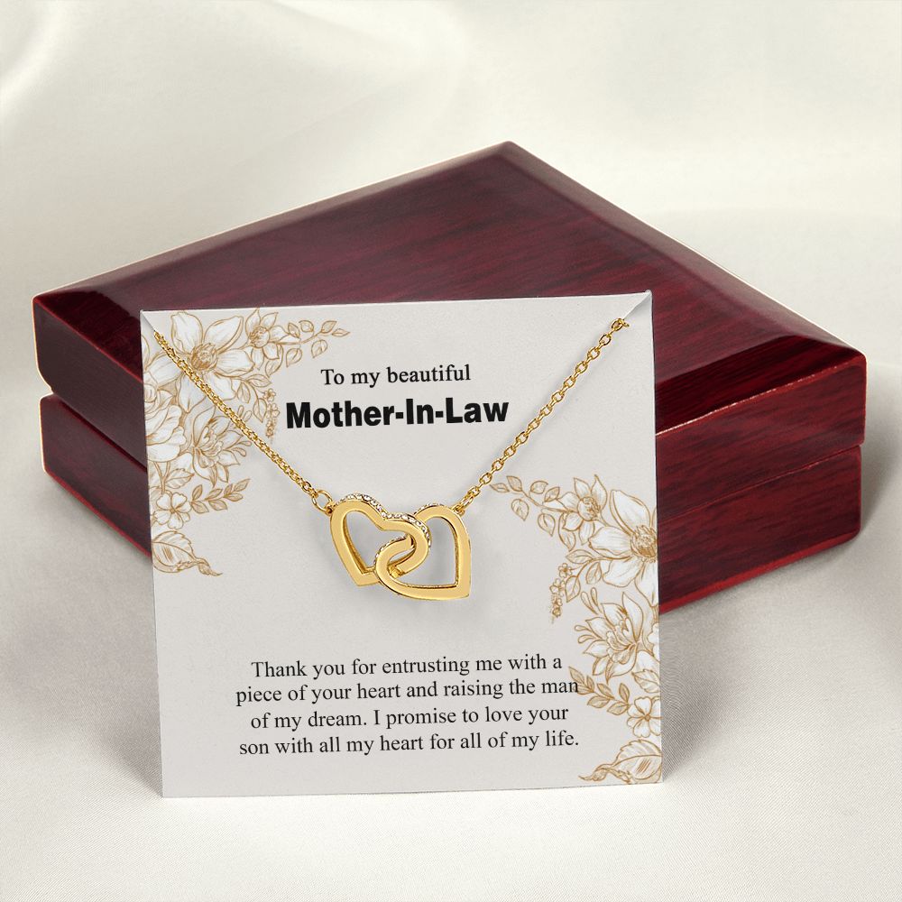 Mother in Law Necklace, Jewelry for Women, Future Mother in Law Gifts from Daughter in Law, Mother of Bride Gifts For Mother in Law, Birthday Gifts For Mother In Law From Daughter In Law14 Interlocking Hearts Necklace