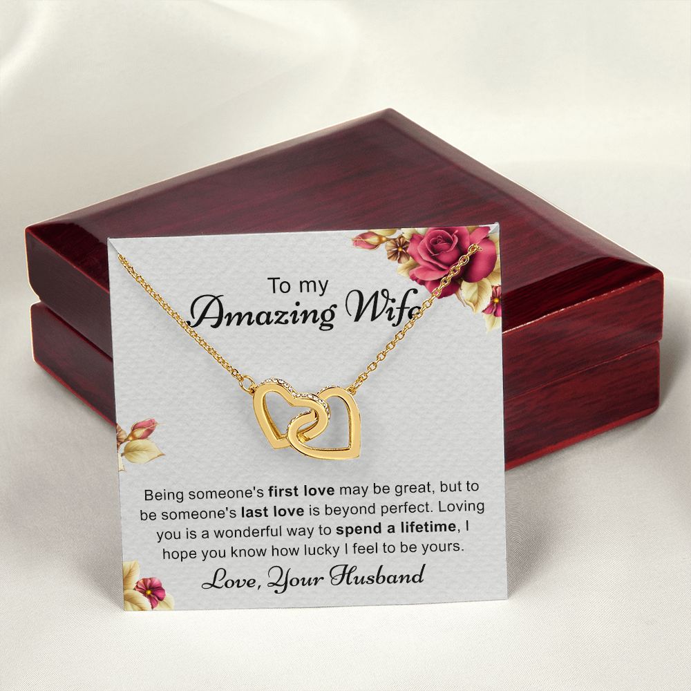 Birthday Gifts For Wife, Necklace Gifts For Wife From Husband, To My Wife Jewelry For Women , To My Wife Necklace  from Husband Wedding Anniversary Present For Wife, Beautiful Wife Jewelry Christmas 6 Interlocking Hearts Necklace