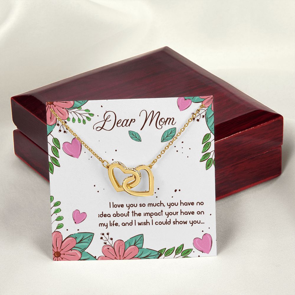 To My Dear Mom Necklace Pendant Gift From Daughter Or Son Necklace For To Mommy, Mother, Mother In Law Gift On Birthday, Anniversary Holiday Gift 30821 Interlocking Hearts Necklace