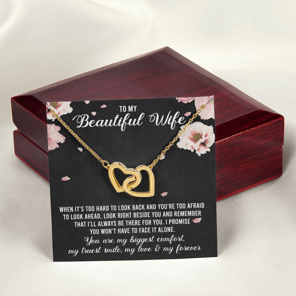 To My Beautiful Wife Necklace, Wedding Anniversary Jewelry For Women, Necklace For Wife from Husband, Gifts For Wife Birthday Gifts Necklace, Jewelry With Message Card In A Gift Box