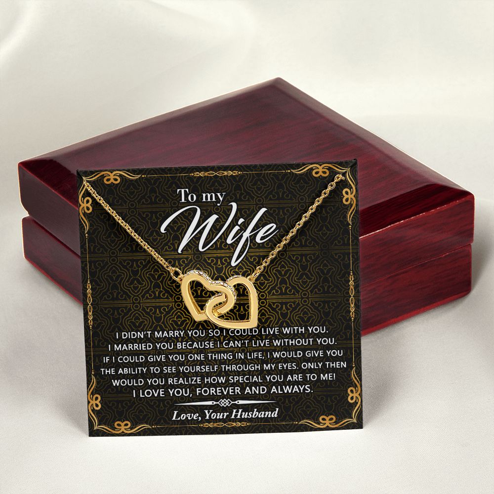 Birthday Gifts For Wife, Necklace Gifts For Wife From Husband, To My Wife Jewelry For Women , To My Wife Necklace  from Husband Wedding Anniversary Present For Wife, Beautiful Wife Jewelry Christmas25 Interlocking Hearts Necklace