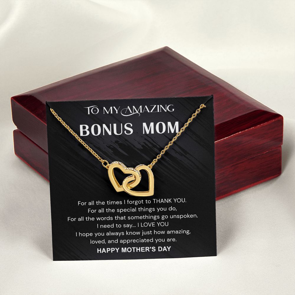 Mother's Day Gifts For Bonus Mom, Bonus Mom Mothers Day Gift, Bonus Mom Necklace, Gift For Bonus Mom On Mother's Day Interlocking Hearts Necklace