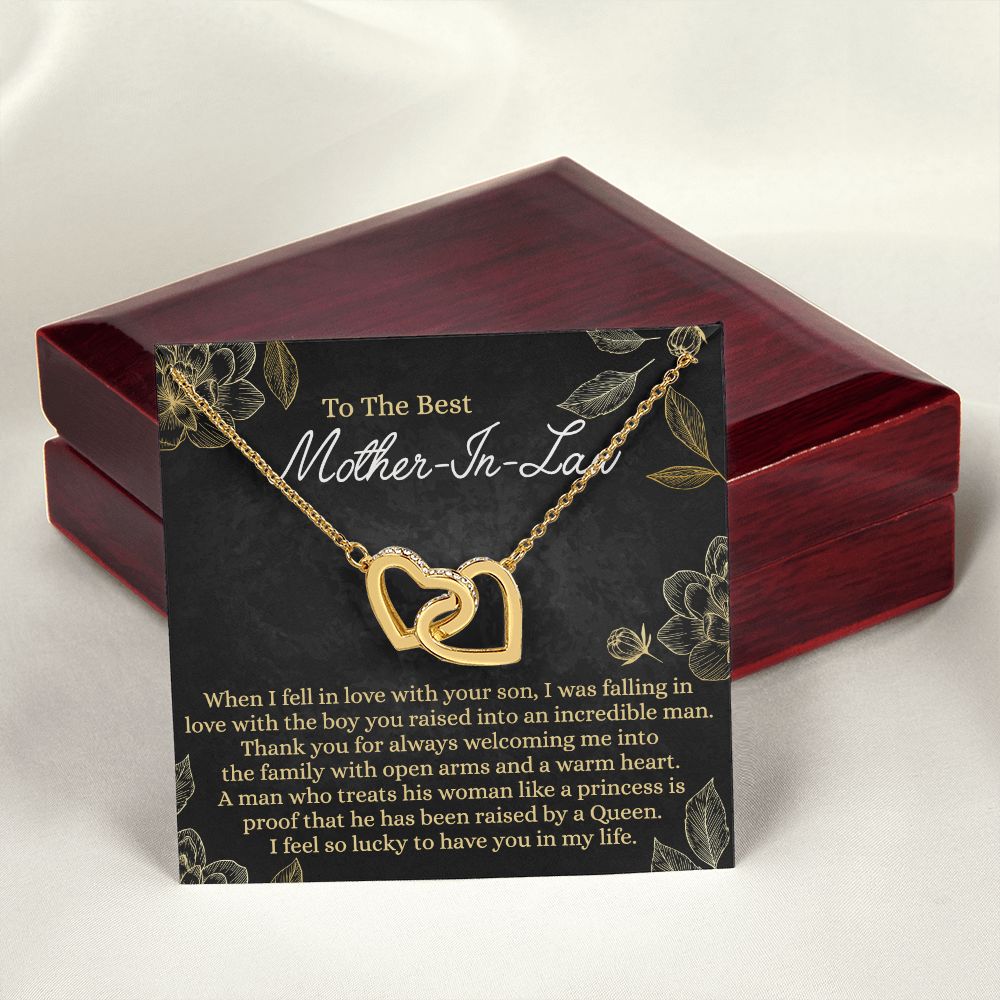 Mother In Law Gift, Cute Mother In Law Gifts Christmas, Unique Gift for Mother In Law Birthday, Best Mother In Law Gift, Mother-In-Law Gift Interlocking Hearts Necklace