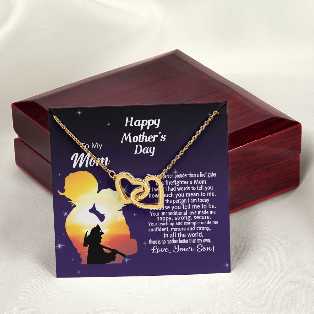 Mom Necklace Gifts for Mom from Daughter to Mom Gifts for Mothers Day from Daughter, To My Mom Necklace from Daughter to Mom Birthday Gifts Necklace with Message Card and Gift Box14 Interlocking Hearts Necklace
