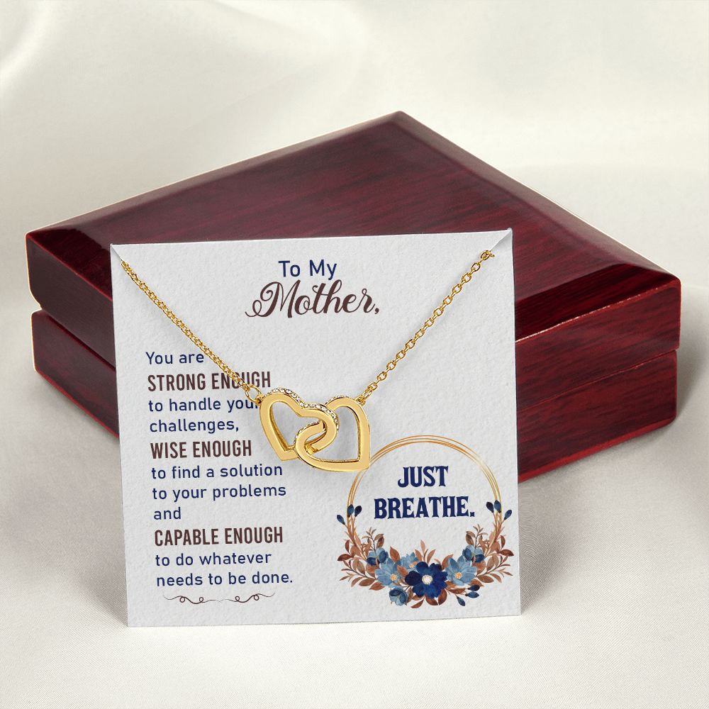 To My Mother Necklace Pendant Gift From Daughter In Law Necklace Strong Enough Gift For To Mom Happy Mother's Day Mother In Law Gift On Birthday Anniversary Gift 30821 Interlocking Hearts Necklace