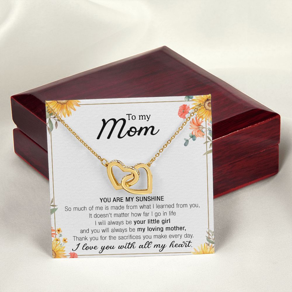Mom Necklace Gifts for Mom from Daughter to Mom Gifts for Mothers Day from Daughter, To My Mom Necklace from Daughter to Mom Birthday Gifts Necklace with Message Card and Gift Box13 Interlocking Hearts Necklace