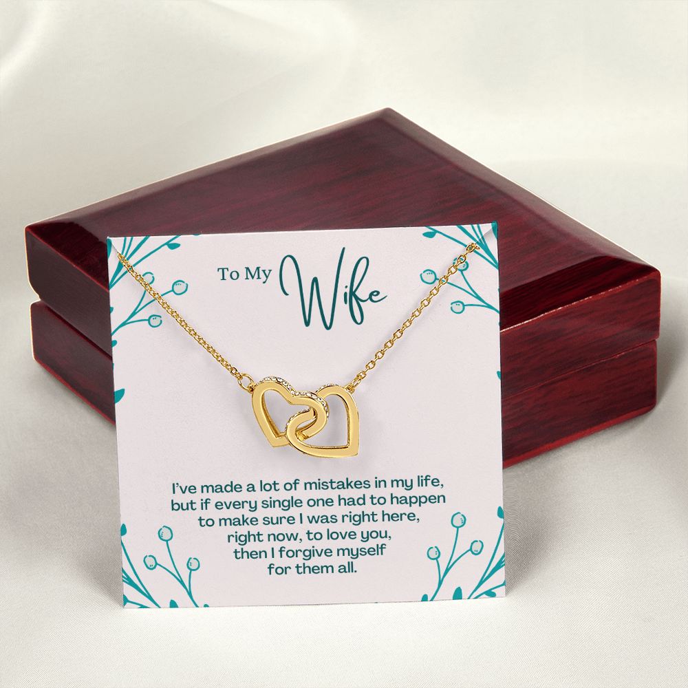 To My Wife Necklace Pendant Gift From Husband I've Made A Lot Of Mistakes With Message Card and Gift Box. Valentine's Day Gift For Wife Future Wife Interlocking Hearts Necklace