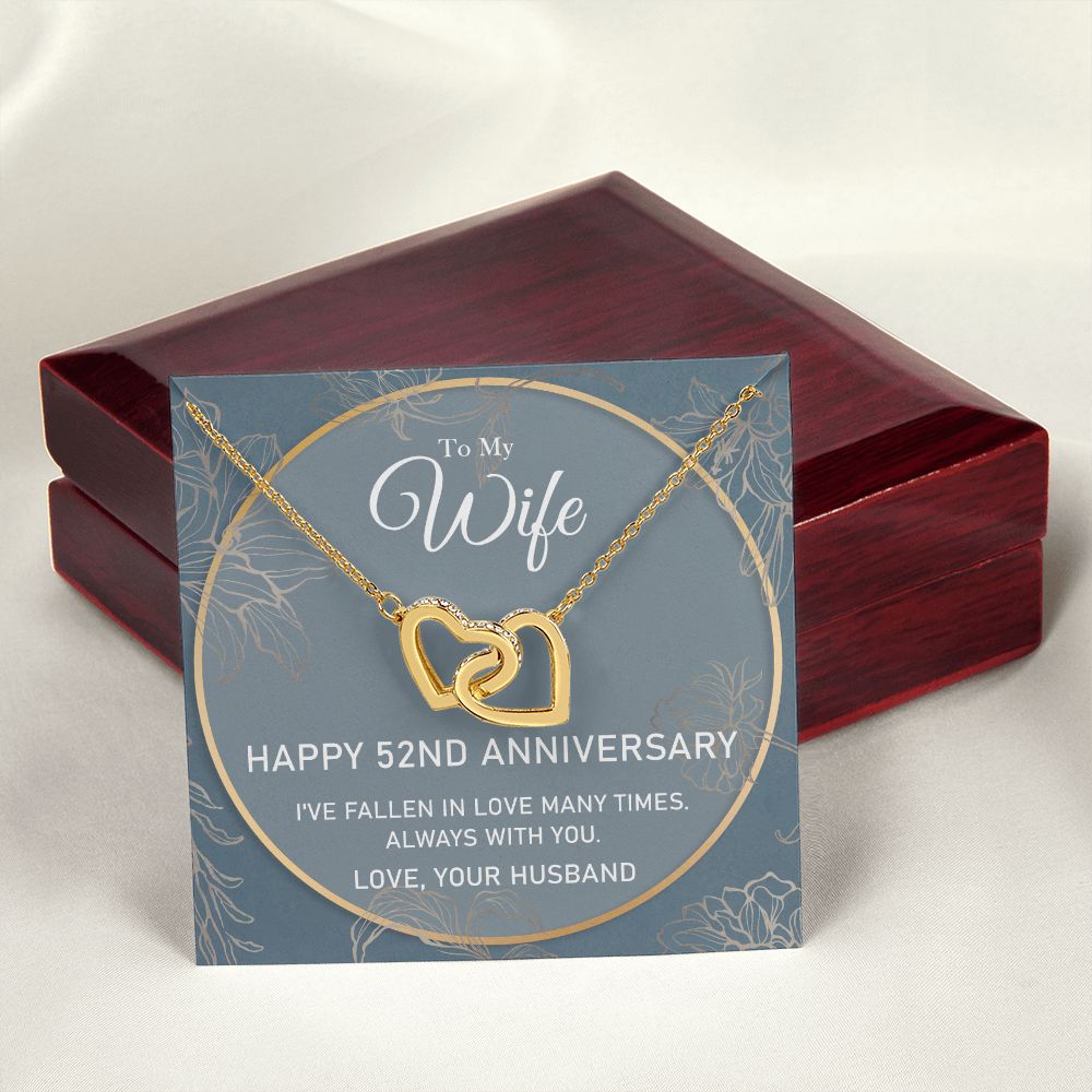 To My Wife Necklace from Husband, Personalized Necklace for Women, Luxury Necklace for Wife from Man Men, Wedding Anniversary Present For Wife, Beautiful Wife Jewelry Christmas Birthday Gifts For Wife5 Interlocking Hearts Necklace