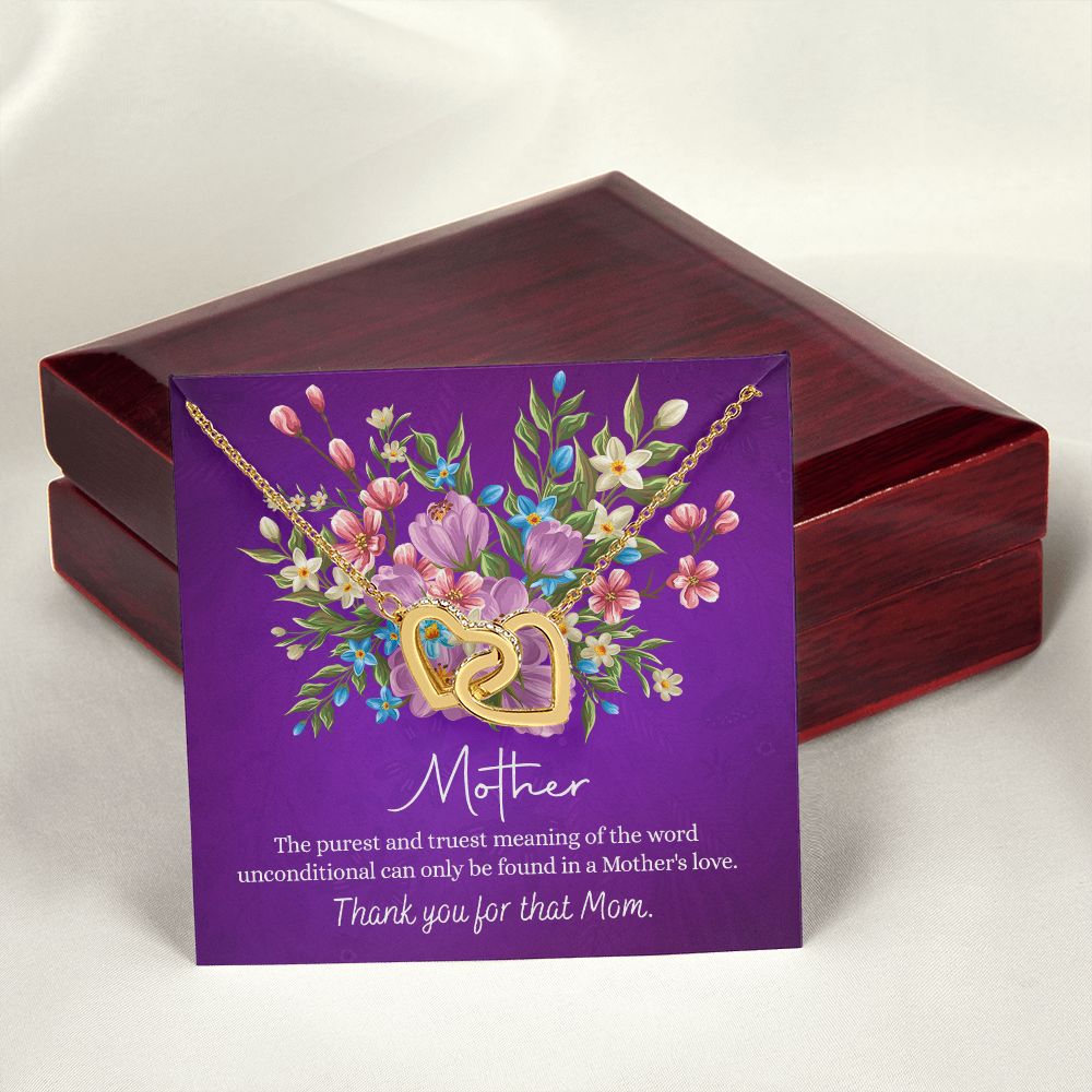 Happy Mother's Day Gift for Mom from Daughter Message Card Necklace Gift Idea Mother Jewelry Mom Necklace from Daughter To My Mom Love Knot Necklace Pendant Interlocking Hearts Necklace