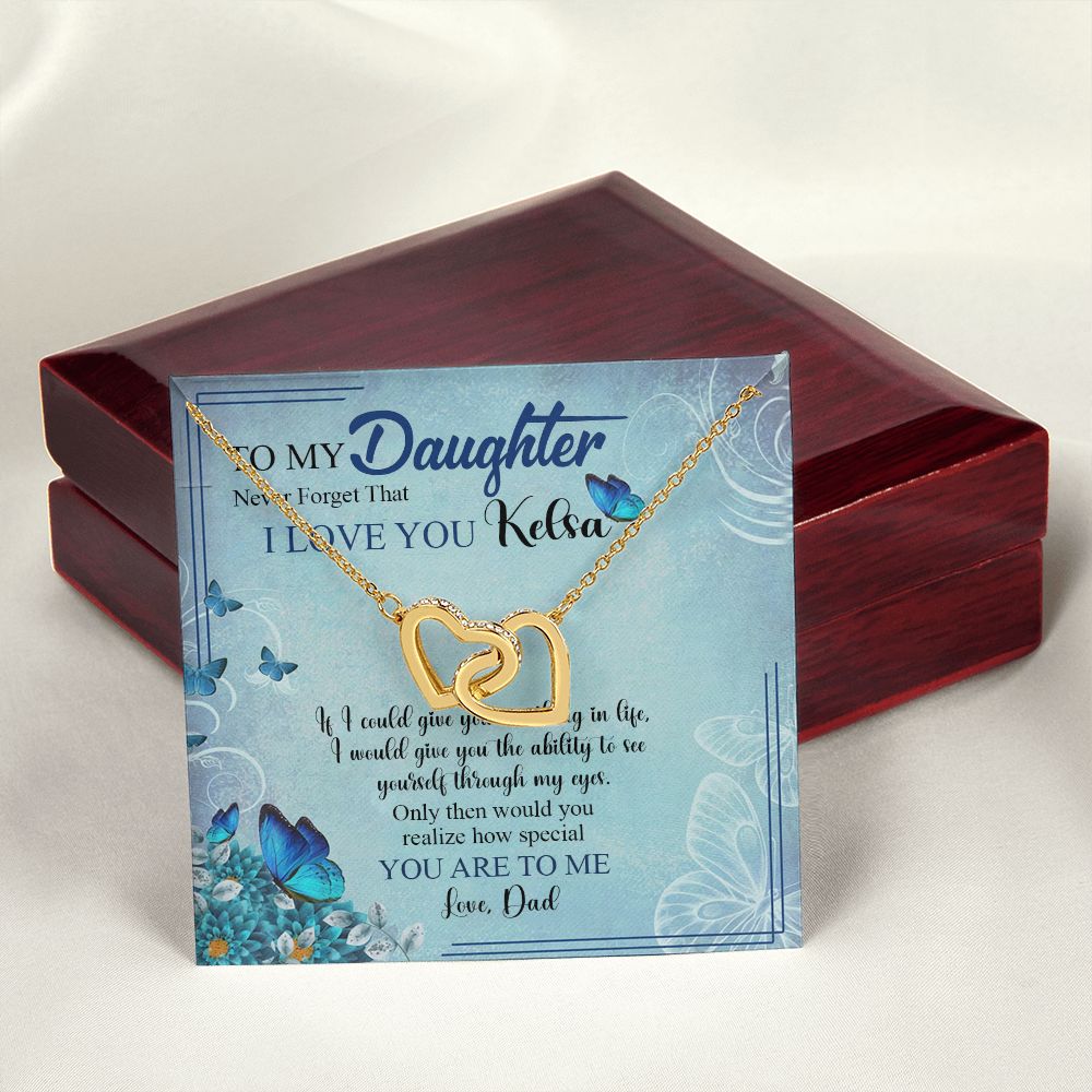 Mother Daughter Gift Ideas, To My Daughter Gift Necklace from Mom, Jewelry Pendant Present for Daughter, Birthday Christmas Gift Graduation Gifts for Daughters, Mother and Daughter Necklace 21 Interlocking Hearts Necklace