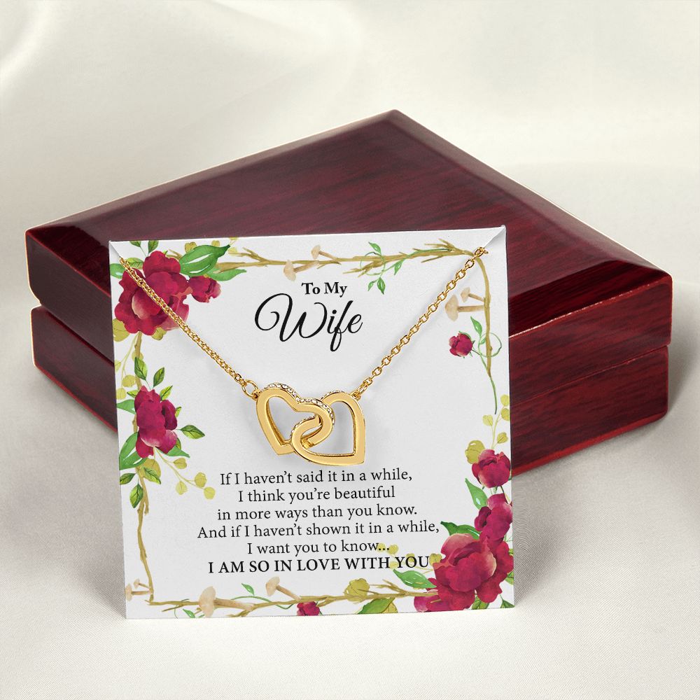 Birthday Gifts For Wife, Necklace Gifts For Wife From Husband, To My Wife Jewelry For Women , To My Wife Necklace  from Husband Wedding Anniversary Present For Wife, Beautiful Wife Jewelry Christmas19 Interlocking Hearts Necklace