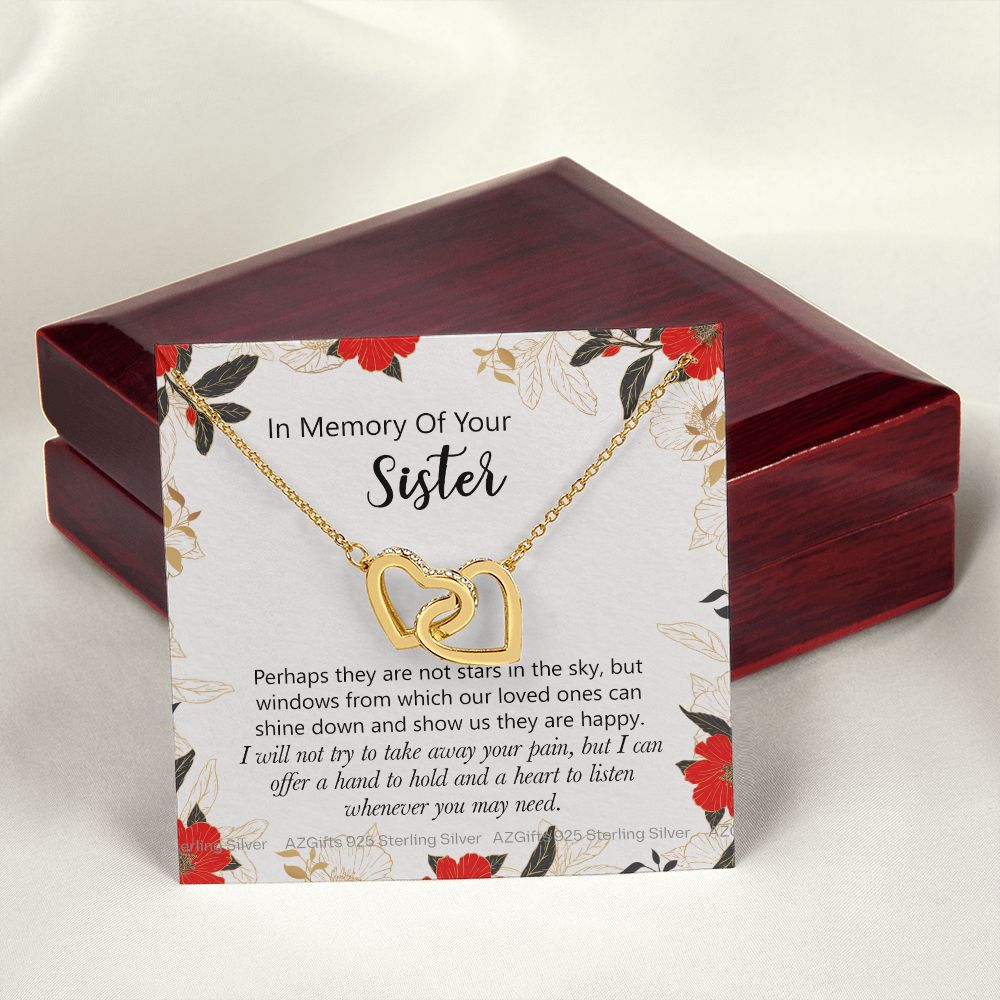 In Memory Of Your Sister Gift, Sympathy Loss Of Sister, Memorial Gift For Loss Of Sister , Sympathy Gift Loss Of A Sister, Loss Of A Sister Interlocking Hearts Necklace