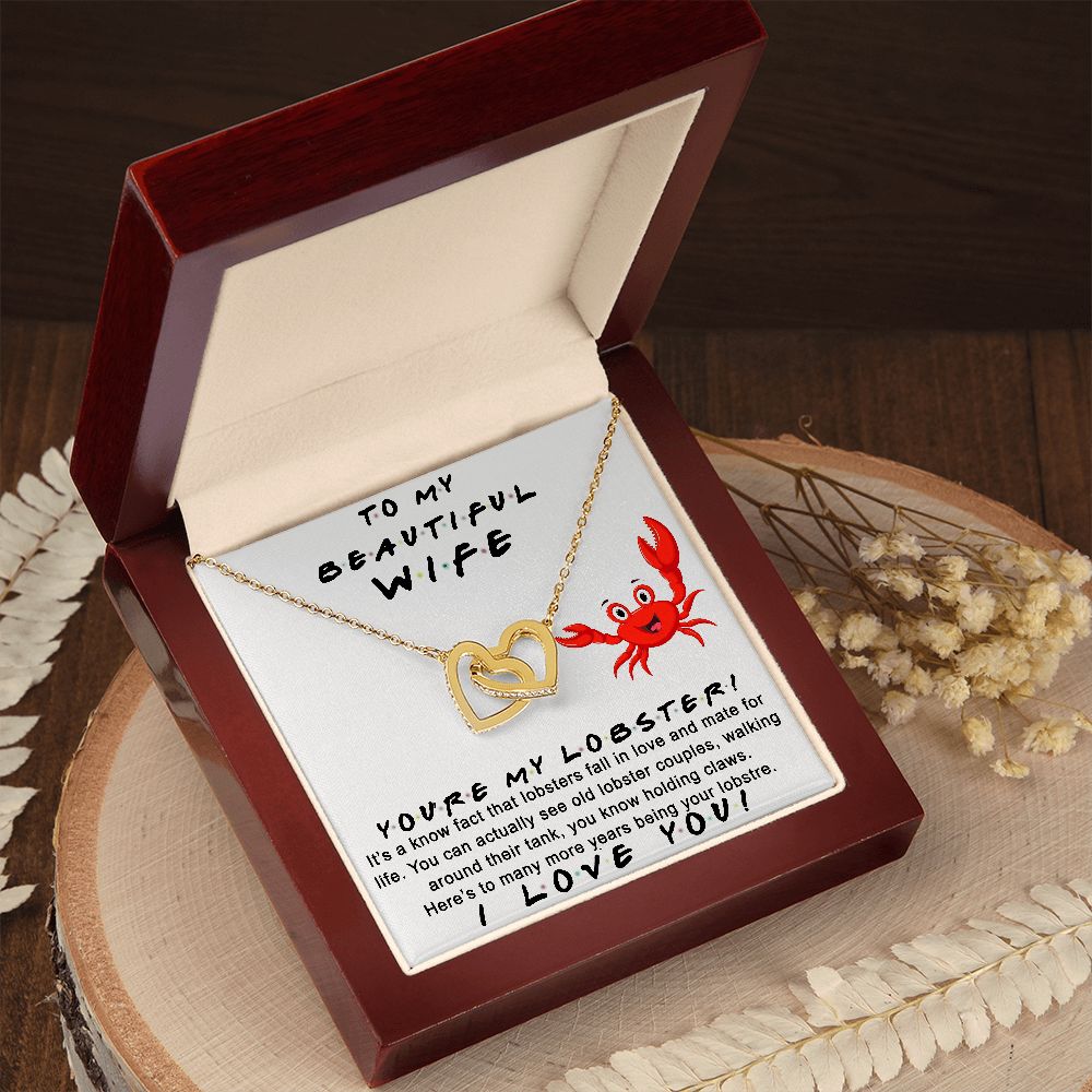 To My Beautiful Wife Necklace From Husband Jewelry For Women Valentines Day Birthday Gifts For Wife Anniversary Necklaces For Women Interlocking Hearts Necklace