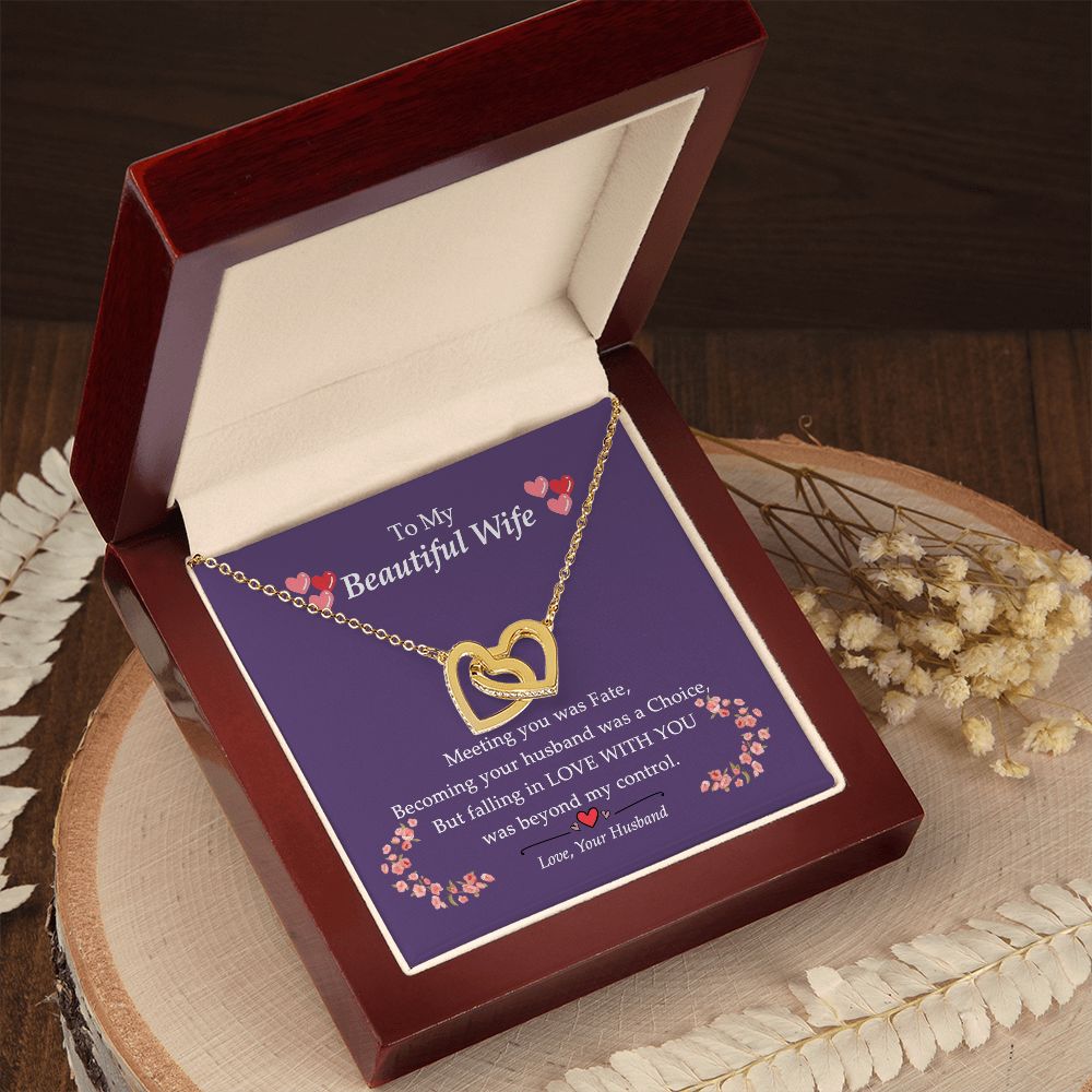 To my Beautiful Wife Necklace, Birthday For Wife Anniversary From Husband, Wedding, Anniversary, Gift for Wife, Interlocking Hearts Necklace for Wife Luxury Jewelry styles On Birthday, Xmas, Anniversary