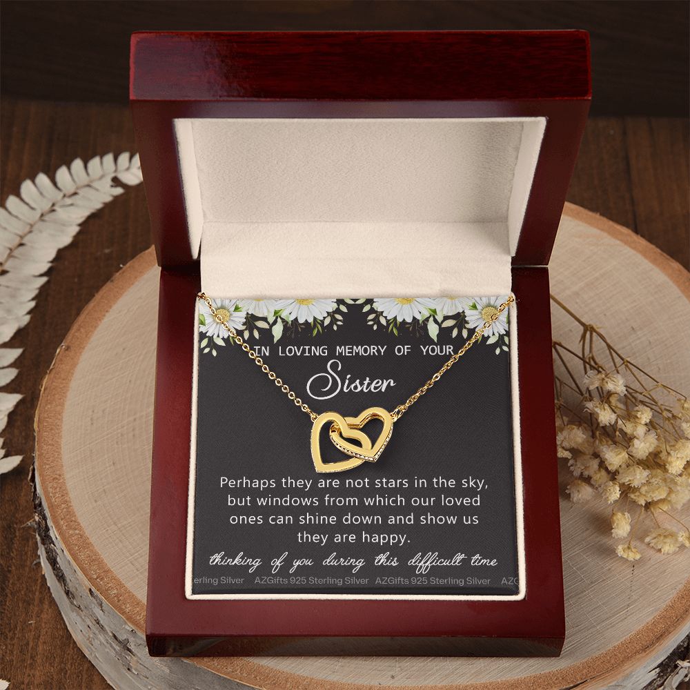 Loss Of Sister Necklace Gift, Sympathy Loss Of Sister, Sympathy Gift Box, Loss Of Sister Necklace, Loss Of Sister, Loss Of Sister Gift, Condolence Gifts, Remembrance Necklace for Women Interlocking Hearts Necklace
