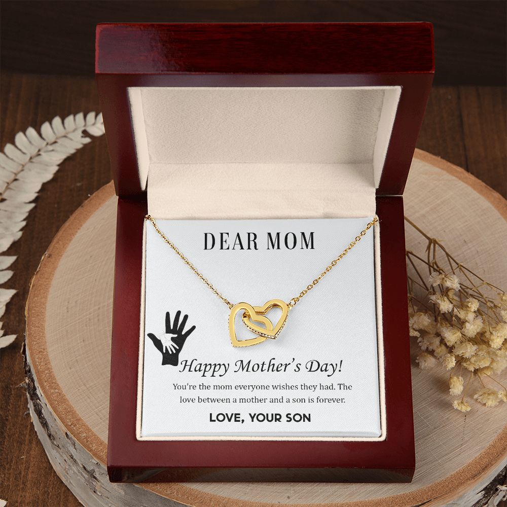 2Mom Necklace Gifts for Mom from Daughter to Mom Gifts for Mothers Day from Daughter, To My Mom Necklace from Daughter to Mom Birthday Gifts Necklace with Message Card and Gift Box2228 Interlocking Hearts Necklace