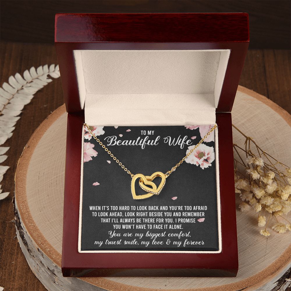 To My Beautiful Wife Necklace, Wedding Anniversary Jewelry For Women, Necklace For Wife from Husband, Gifts For Wife Birthday Gifts Necklace, Jewelry With Message Card In A Gift Box