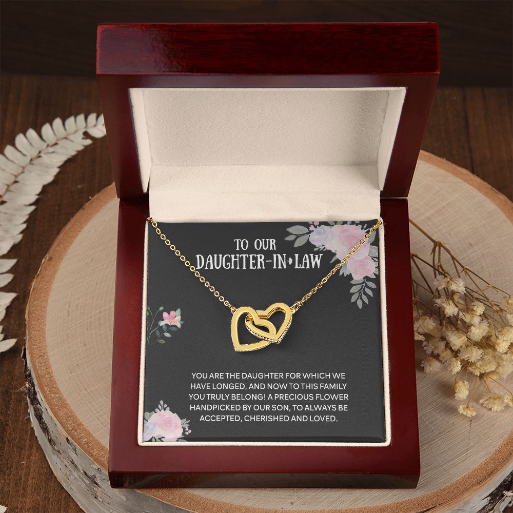 To Our Daughter-in-law Necklace from Mother-in-law Daughter-in-law Birthday Gift Interlocking Hearts Necklace