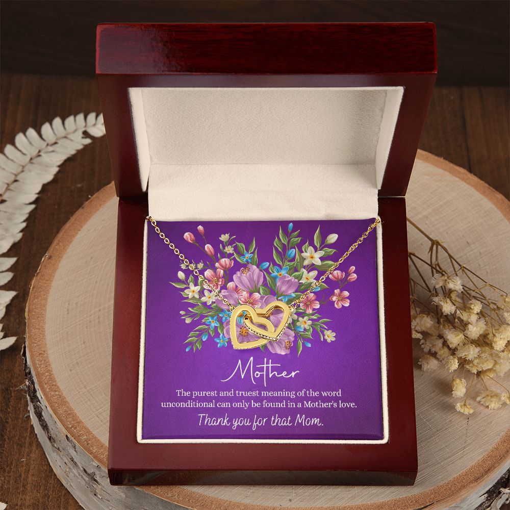 Happy Mother's Day Gift for Mom from Daughter Message Card Necklace Gift Idea Mother Jewelry Mom Necklace from Daughter To My Mom Love Knot Necklace Pendant Interlocking Hearts Necklace