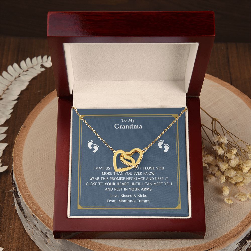 To My Grandma Necklace, Gift for Grandmother Necklace, Mothers Day Gift For Grandma Nana, Grandma Jewelry From Grandchildren GrandKids , Jewelry Box Gift For Grandma Grandmother17 Interlocking Hearts Necklace