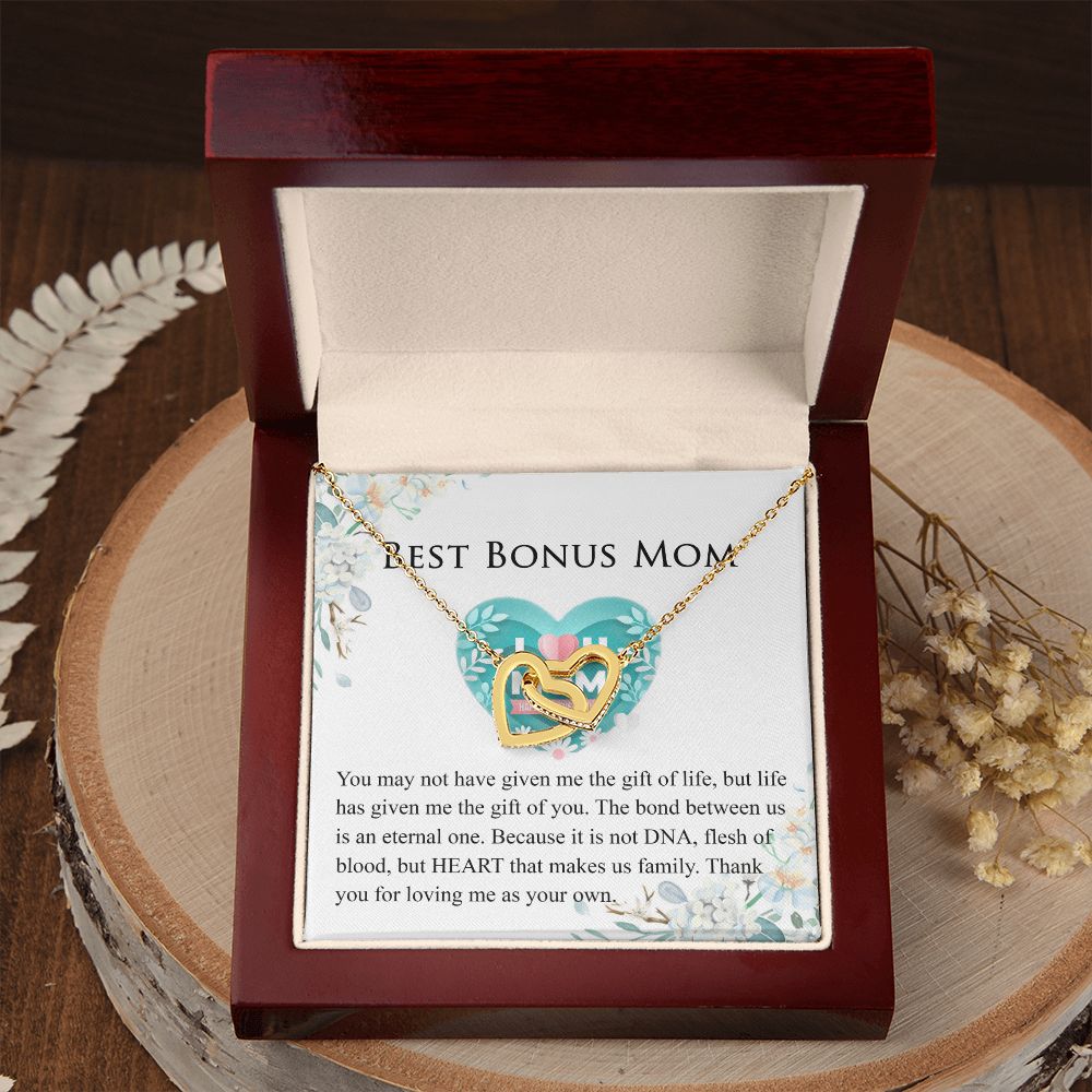 Mother Daughter Necklace as Daughter Gift from Mom, Mom Necklace as Christmas Gift for Mom from Son, Birthday Gift for Mother in Law Necklace, Bonus Mom Gifts for Step Mom Necklace Interlocking Hearts Necklace
