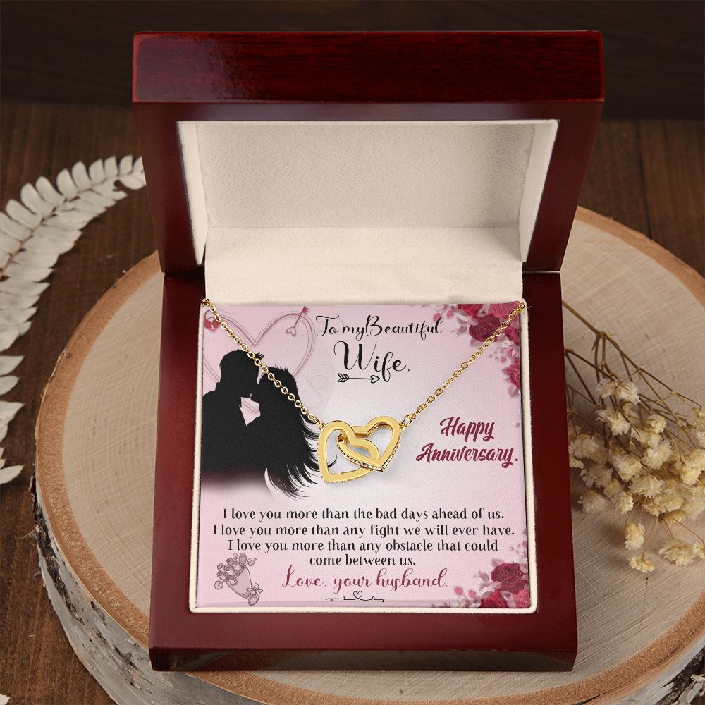 To My Beautiful Wife Necklace, Wedding Anniversary Jewelry For Women, Necklace For Wife from Husband, Gifts For Wife Birthday Gifts Necklace, Jewelry With Message Card In A Gift Box