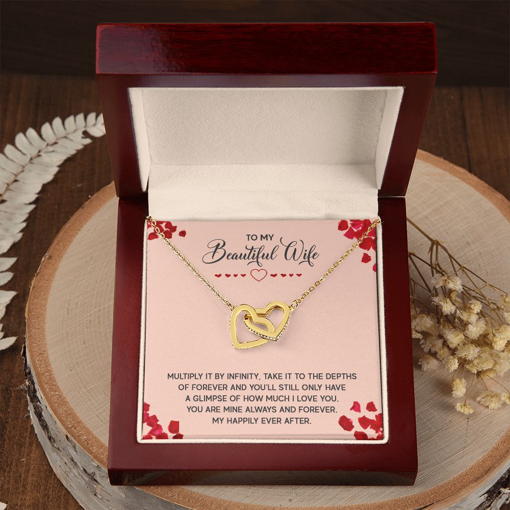 To My Beautiful Wife Necklace, Wedding Anniversary Jewelry For Women, Necklace For Wife from Husband, Gifts For Wife Birthday Gifts Necklace, Jewelry With Message Card In A Gift Box