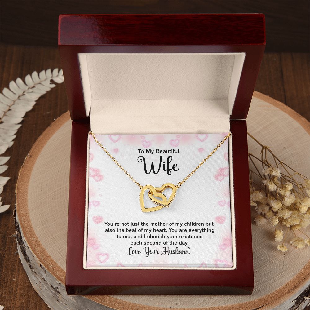 To My Beautiful Wife Necklace, Wedding Anniversary Jewelry For Women, Necklace For Wife from Husband, Gifts For Wife Birthday Gifts Necklace, Jewelry With Message Card In A Gift Box