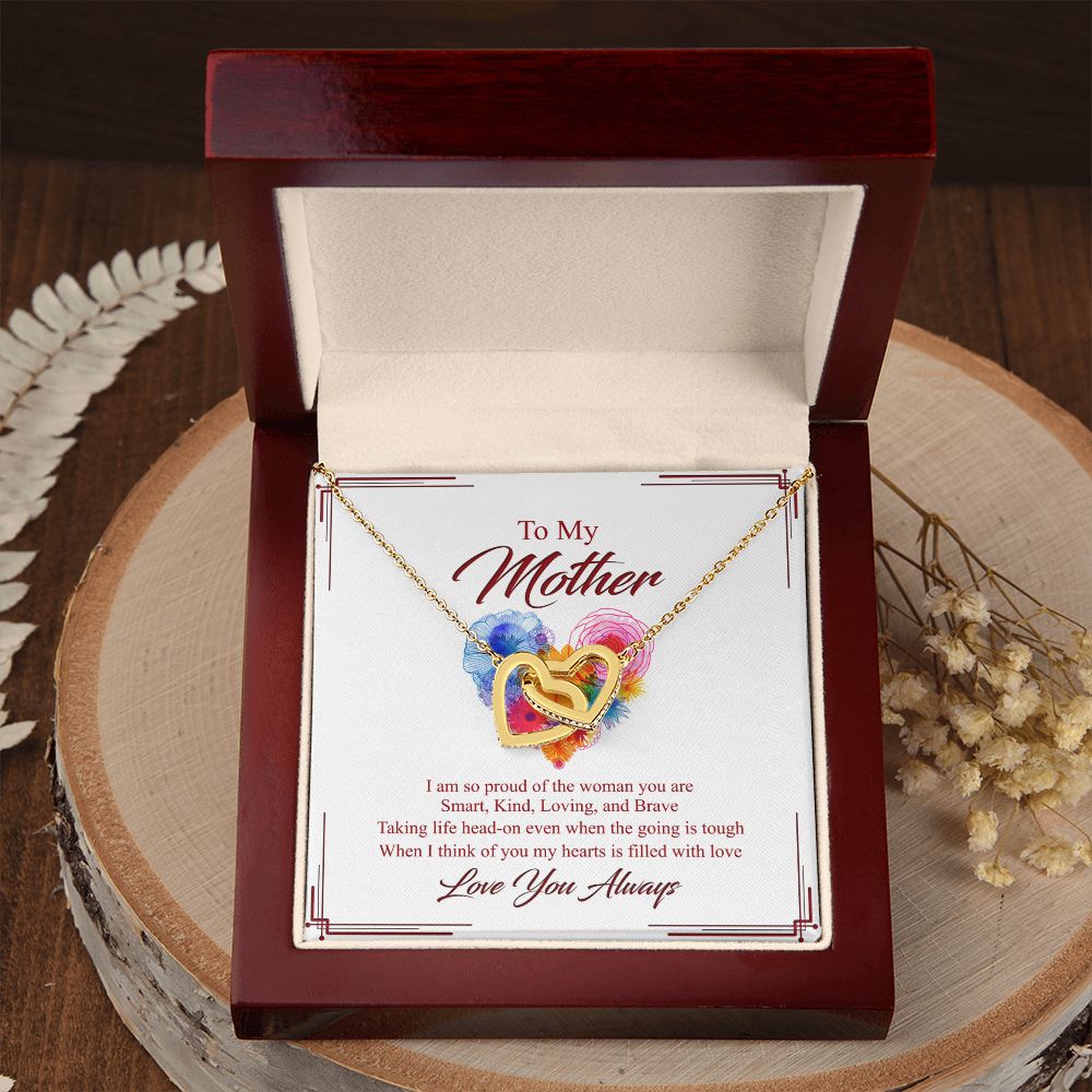 To My Mom Necklace, Gift For Mom, Mother's Day Gift from Daughter, Mom Jewelry Gift for Mothers Day, Birthday Gift for Mother, Moms Gift from Daughter Son, Necklace for Mom Mother 8 Interlocking Hearts Necklace