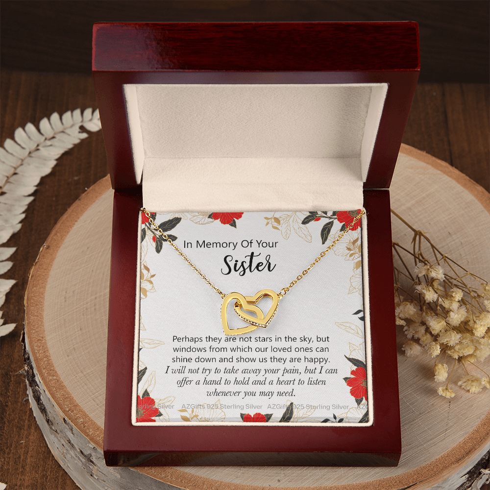 In Memory Of Your Sister Gift, Sympathy Loss Of Sister, Memorial Gift For Loss Of Sister , Sympathy Gift Loss Of A Sister, Loss Of A Sister Interlocking Hearts Necklace