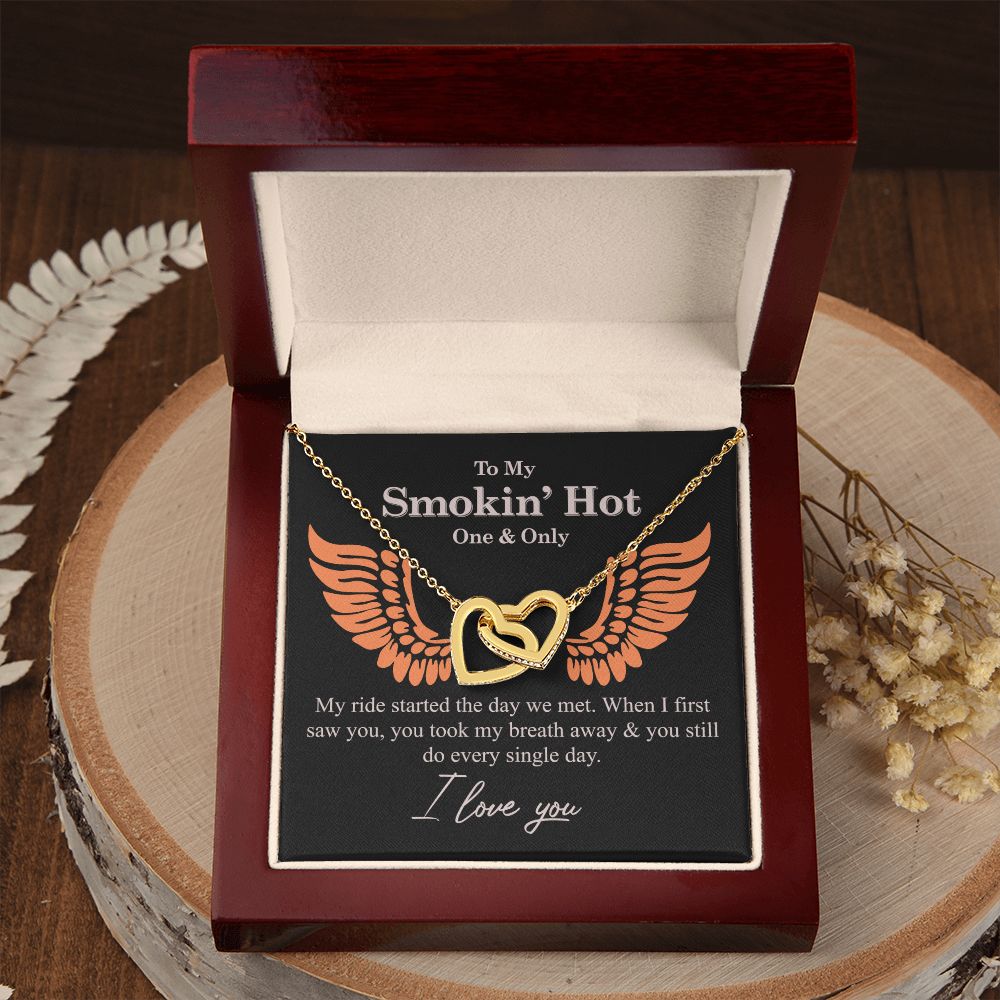 To My Smokin' Hot Necklace Gift One And Only - My Ride Started Alluring Necklace Interlocking Hearts Necklace