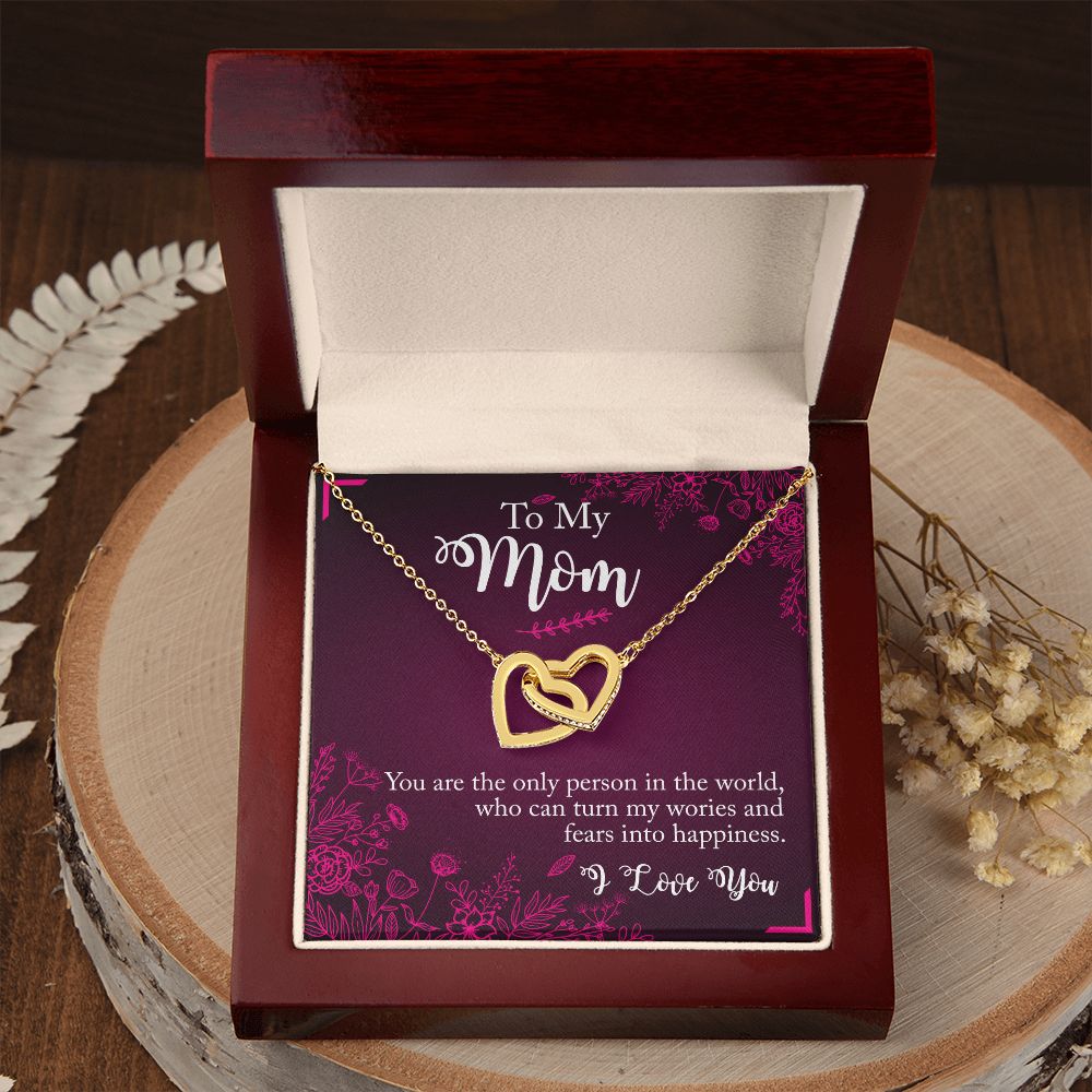 To My Mom Necklace Pendant Gift From Daughter Necklace You Are The Only Person Gift For To Mom Happy Mother's Day Mother In Law Gift On Birthday Anniversary Gift 30821 Interlocking Hearts Necklace