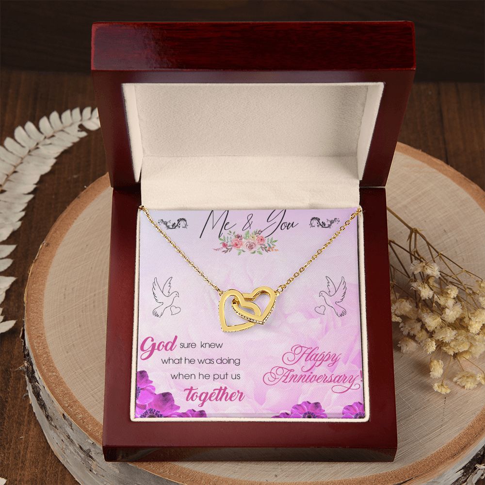 To My Wife Necklace, Wedding Anniversary Jewelry For Women, Necklace For Wife from Husband, Gift For Wife Birthday Gifts From Husband Necklace, Jewelry With Message Card In A Gift Box8 Interlocking Hearts Necklace