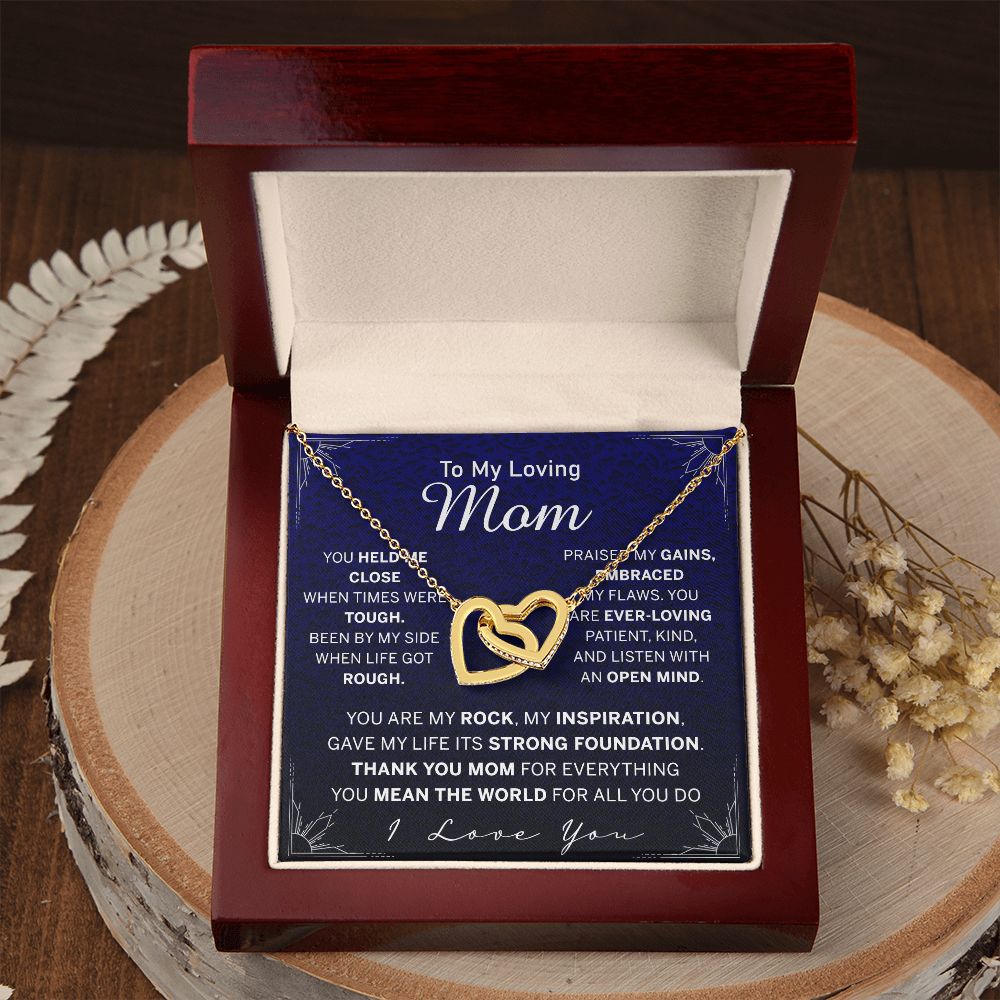 To My Mom Necklace, Gift For Mom, Mother's Day Gift from Daughter, Mom Jewelry Gift for Mothers Day, Birthday Gift for Mother, Moms Gift from Daughter Son, Necklace for Mom Mother Interlocking Hearts Necklace