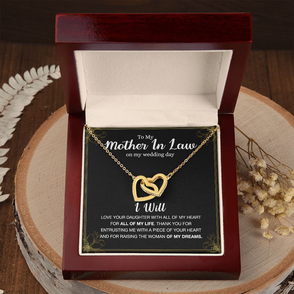 Mother Of The Bride Gift From Groom, Mother In Law Gift on Wedding Day from Groom, Gifts for Mother of the Bride, Future Mother-In-Law Interlocking Hearts Necklace