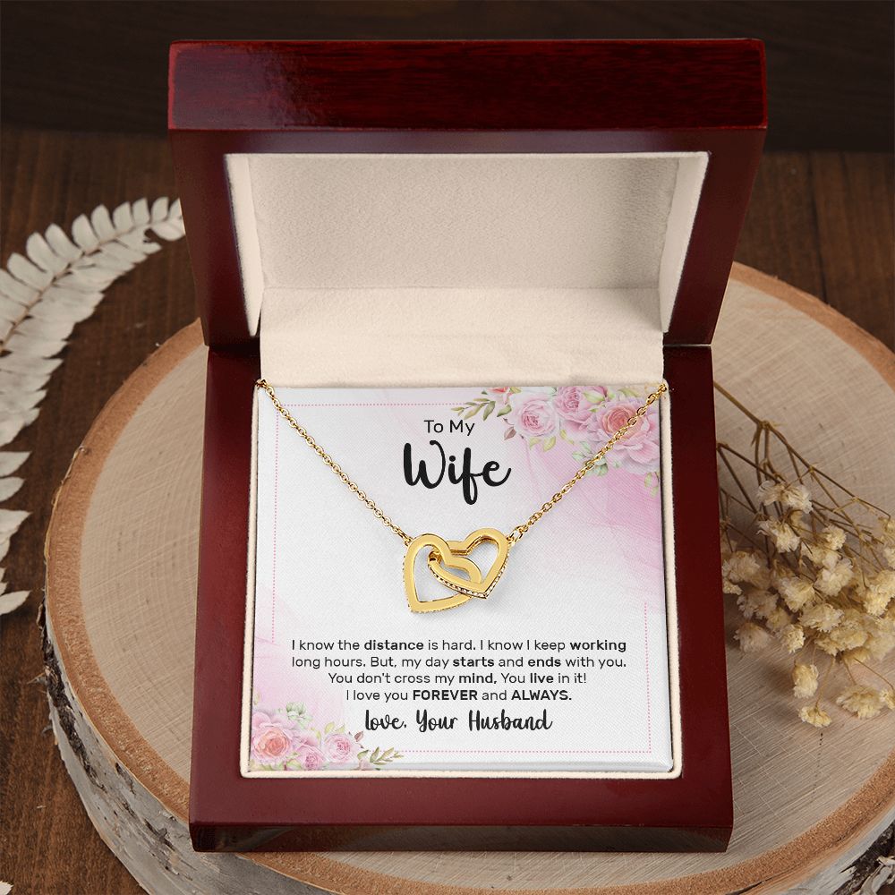 Birthday Gifts For Wife, Necklace Gifts For Wife From Husband, To My Wife Jewelry For Women , To My Wife Necklace  from Husband Wedding Anniversary Present For Wife, Beautiful Wife Jewelry Christmas29 Interlocking Hearts Necklace
